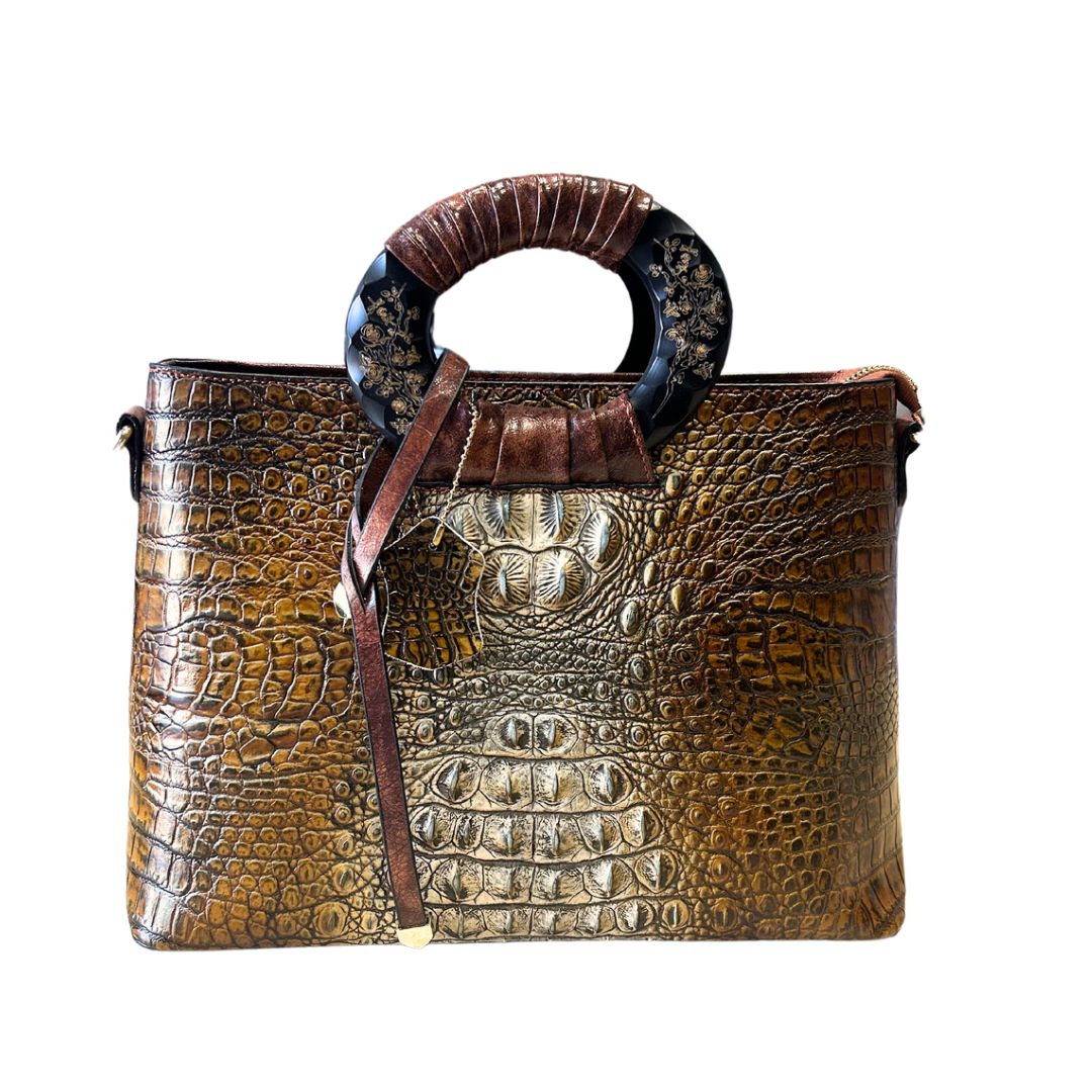 Pure leather hand bag