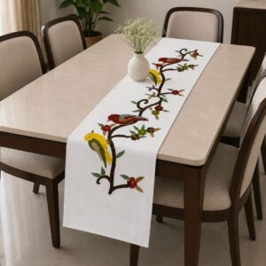 Cotton Embroidery Dining Runner – 12 × 72"