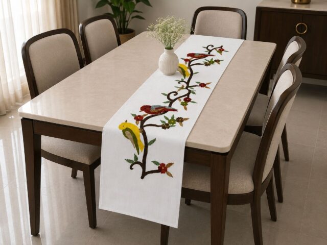 Cotton Embroidery Dining Runner