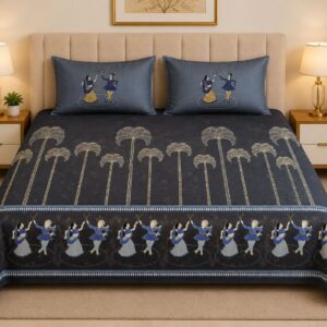 Arabic Panel Pure Cotton Bedsheet – 108 × 108" - Image 1