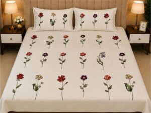 White Soma Cotton Bedsheet - Image 1