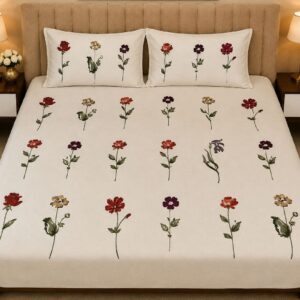 White Soma Cotton Bedsheet – 108 × 108" - Image 1