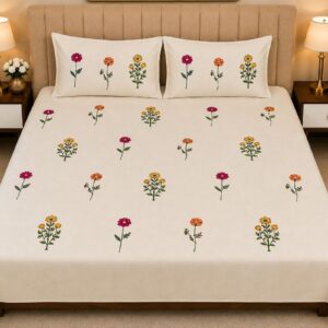 White Soma Cotton Bedsheet – 108 × 108" - Image 6