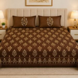Arabic Panel Pure Cotton Bedsheet – 108 × 108" - Image 3