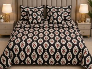 Pure Cotton Quilted 5 PC Bed Set - Image 4