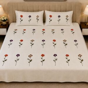 White Soma Cotton Bedsheet – 108 × 108" - Image 5