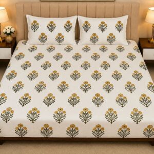White Soma Cotton Bedsheet – 108 × 108" - Image 3