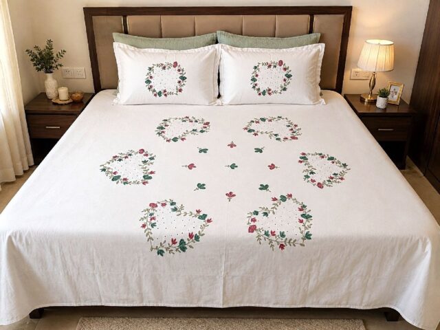 Embroidered Double Bedsheet
