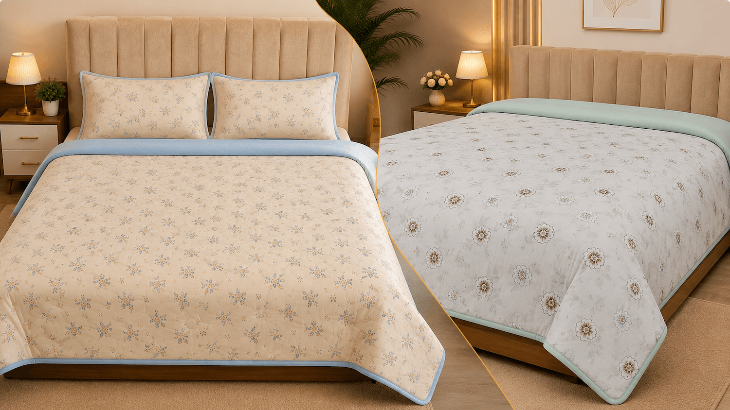 Dual Floral Bedroom Designs