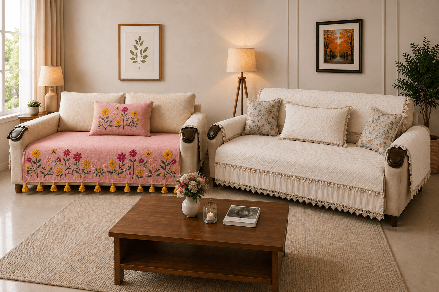 Warm Floral Living Room Retreat