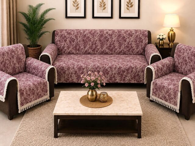 Premium Velvet Marble Print Anti-Skid Sofa Cover Fabric