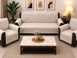 Premium Velvet Marble Print Anti-Skid Sofa Cover 36-inch - Image 3