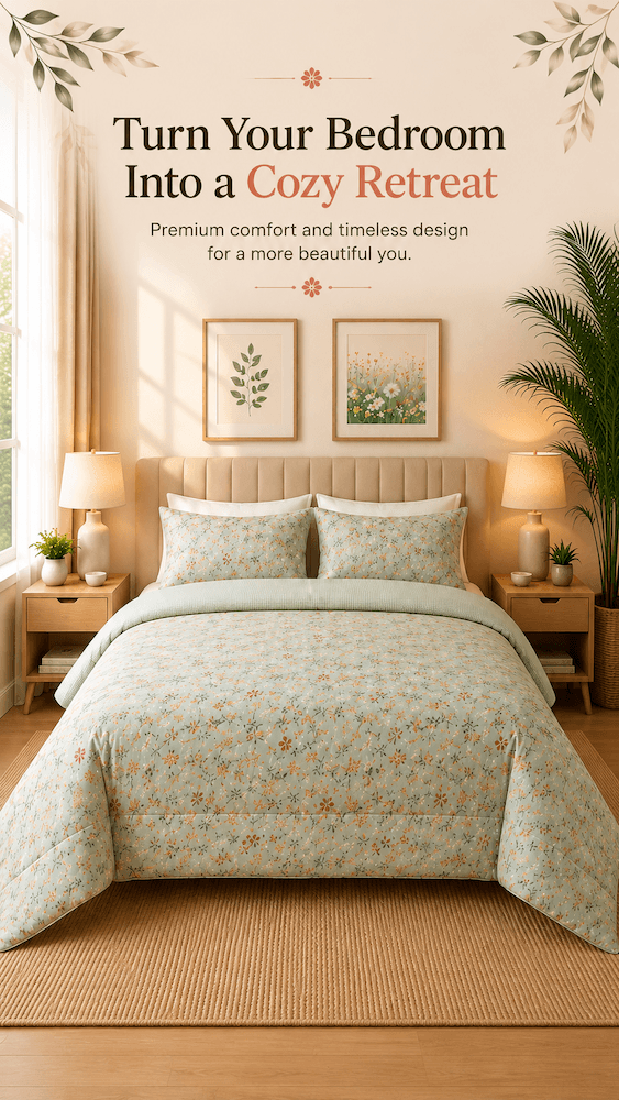 Cozy Retreat Floral Bedroom Slide banner