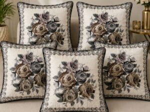 Cushion cover velvet Vintage Rose set of 5 pc 20 by 20 inches