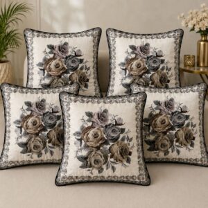 Cushion cover velvet Vintage Rose set of 5 pc 20 by 20 inches