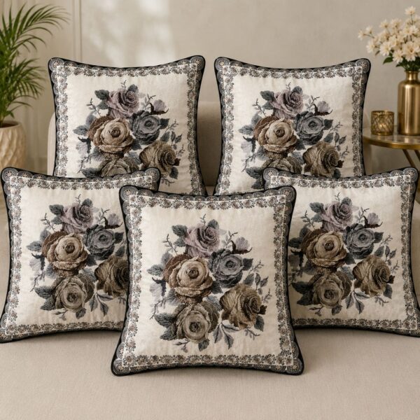 Cushion cover velvet Vintage Rose set of 5 pc 20 by 20 inches