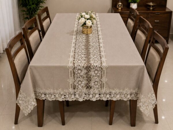 Dining table cover cloth lace work size 60 by 90 inches 2249 rs