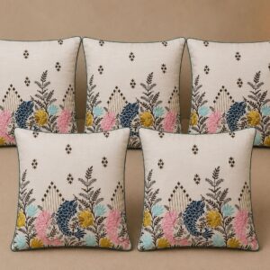 Dufli Cushion Covers – Floral & Bird Printed Design - Image 1