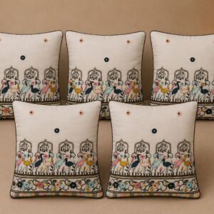 Dufli Cushion Covers – Floral & Bird Printed Design - Image 2