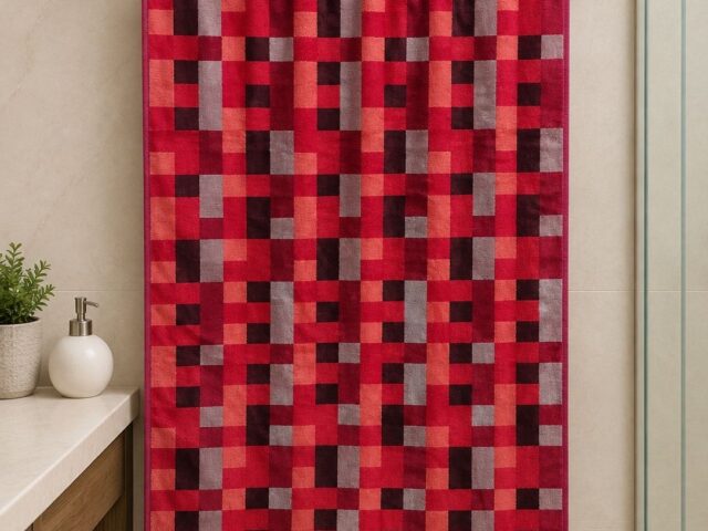 Egyptian Cotton Check Towel 30×60 Inches | Premium Bath Towel | Easy Wash