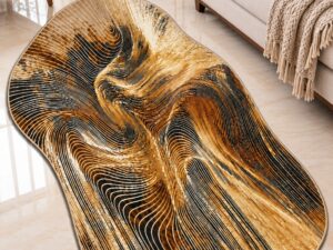 Modern Abstract Printed Area Rug - Image 7