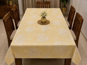 Elegant Hilton Net Floral Dining Table Cover – Blue & White - Image 2