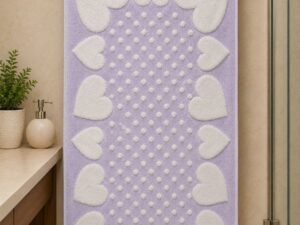 Microfiber Aria Bath Towel 40×60 Inches | Soft Heart Design | Large Bath Towel - Image 3