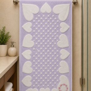 Microfiber Aria Bath Towel 40×60 Inches | Soft Heart Design | Large Bath Towel - Image 3