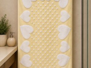 Microfiber Aria Bath Towel 40×60 Inches | Soft Heart Design | Large Bath Towel - Image 1
