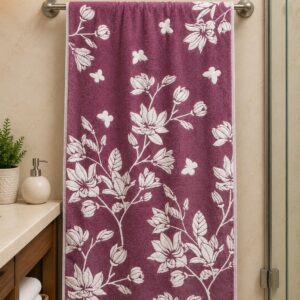 Microfiber Floral Bath Towel 40×60 Inches | Soft Printed Towel | Aria Towel