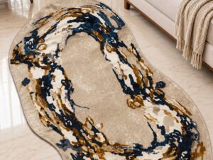 Modern Abstract Printed Area Rug - Image 3