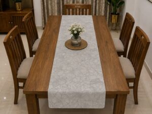 PVC Dining Table Runner | Floral Embossed Design - Image 7
