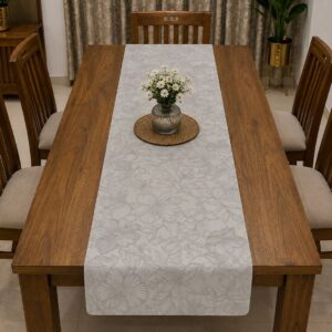 PVC Dining Table Runner | Floral Embossed Design - Image 7