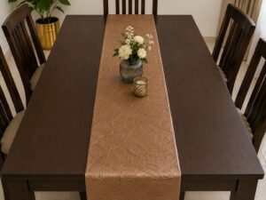 PVC Dining Table Runner | Floral Embossed Design - Image 6