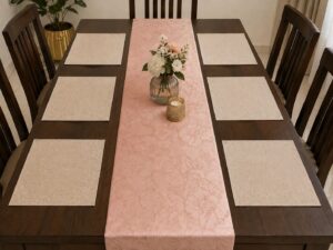 PVC Dining Table Runner | Floral Embossed Design - Image 5