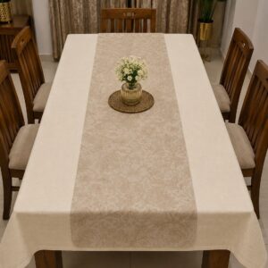 PVC Dining Table Runner | Floral Embossed Design - Image 4