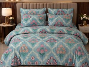 Glac Coton Comforter Bed Sheet with 2 Pillow Covers | Floral & Printed Designs - Image 2