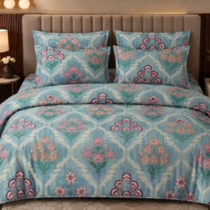 Glac Coton Comforter Bed Sheet with 2 Pillow Covers | Floral & Printed Designs - Image 2