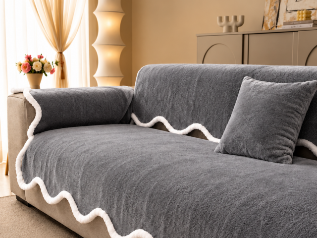 Premium Honeycomb Velvet Sofa Cover Fabric