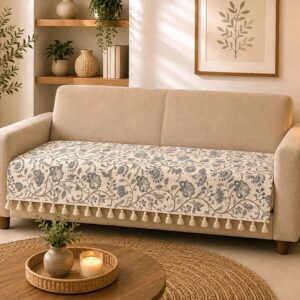 Premium Slub Printed Sofa Cover Fabric - Image 5