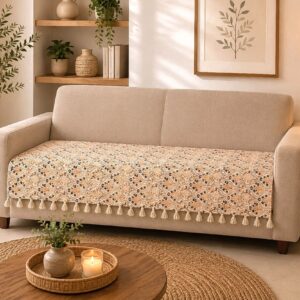 Premium Slub Printed Sofa Cover Fabric - Image 3