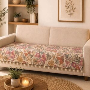 Premium Slub Printed Sofa Cover Fabric - Image 4