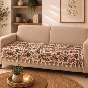 Premium Slub Printed Sofa Cover Fabric