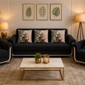 Velvet Printed Cushion Covers 20×20 Inches | Set of 5 | Botanical Design - Image 1