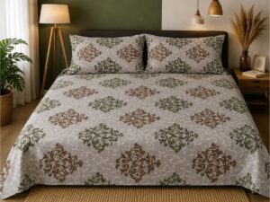 Premium Vanilla Queen Size Bedsheet - Image 3