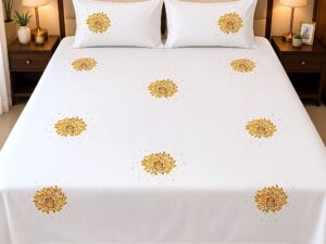 Pure Cotton Embroidery Bedsheet - Image 4