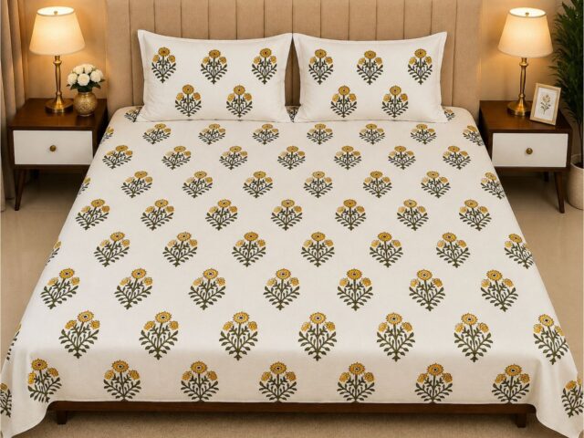 White Soma Cotton King Size Bedsheet