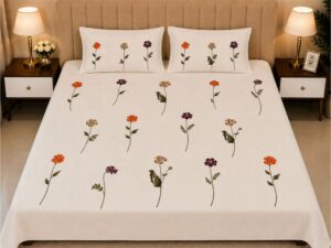 White Soma Cotton King Size Bedsheet - Image 4